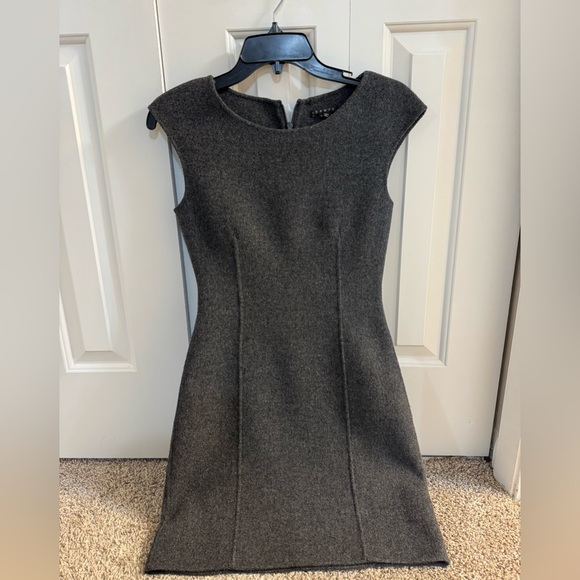 Theory Dark Gray Cap Sleeve Mini Dress - Picture 1 of 3